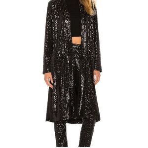 Anthropologie 3X BB Dakota Sequined Duster Jacket Black Evening Elegant NWT Boho
